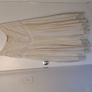 NEW Miss Me Cream Boho Cotton Silk Maxi Skirt size Large